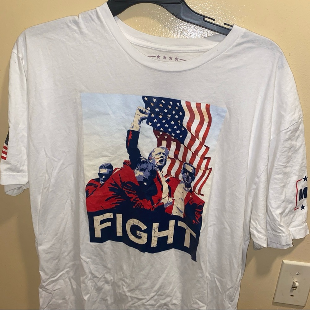Trump Fight Rally Shooting White T-shirt Sz 2XL  MAGA